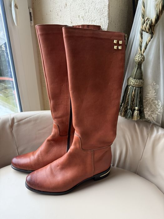 Kozaki oficerki skóra naturalna roz 39