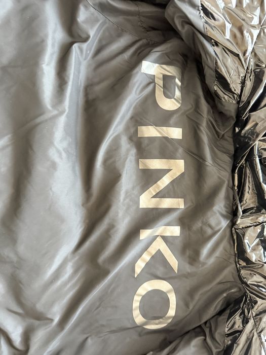Kurtka zimowa PINKO GLOSSY z frędzlami S