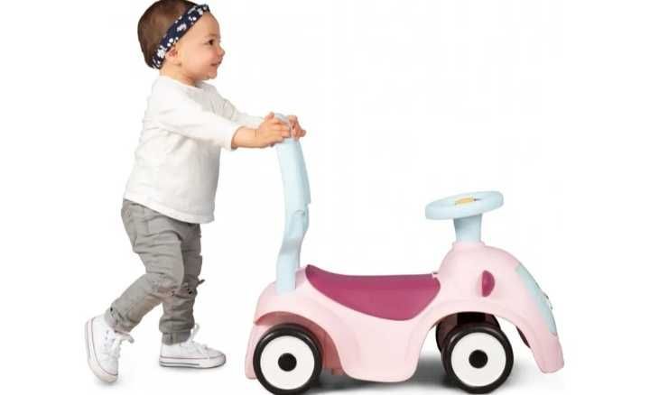 Машинка толокар smoby з батьківською ручкою  для дівчинки