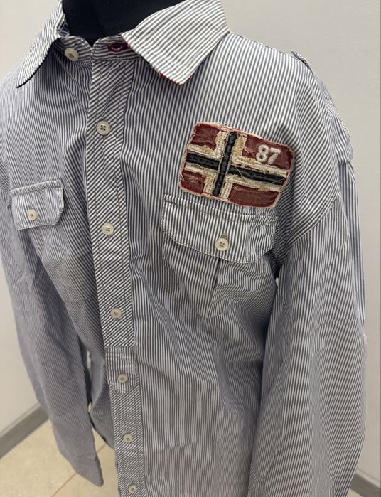 Napapijri extra koszula w kratkę XXL 100% bawełna,jak nowa, naszywki