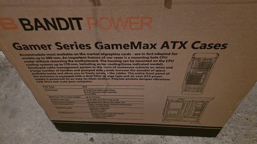 Obudowa Bandit Power GameMax ATX do komputera, jak nowa!
