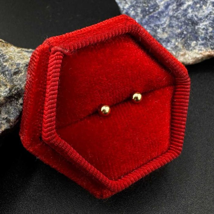 Złote Kolczyki Kuleczki Wkrętki Próba 585 Waga 0.75g (J)