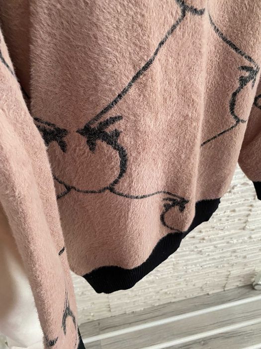 Sweterek - bluza pinko ala alpaka bardzo miły fango jaskółki