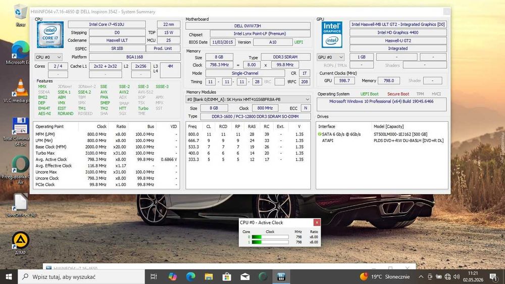TANIO Dell Inspiron i7/8GbDDR/500SSHD/GeForce/BateriaOK