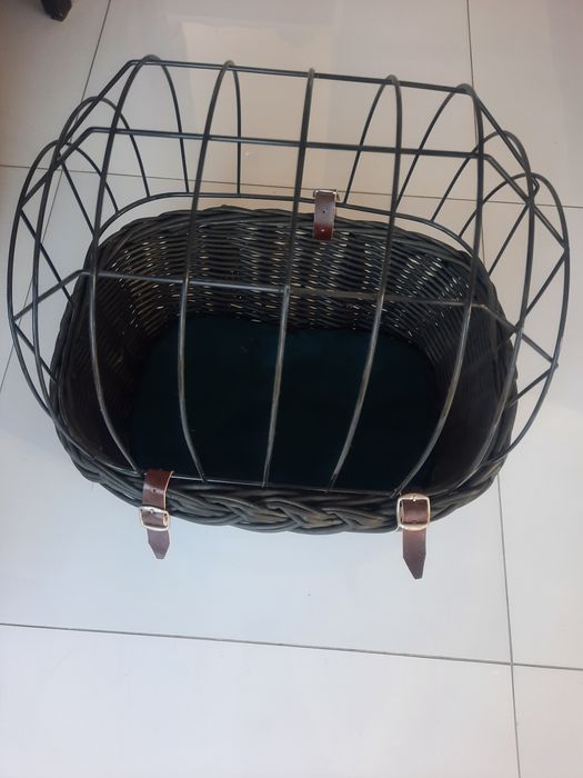 Koszyk wiklinowy na rower dla psa lub kota