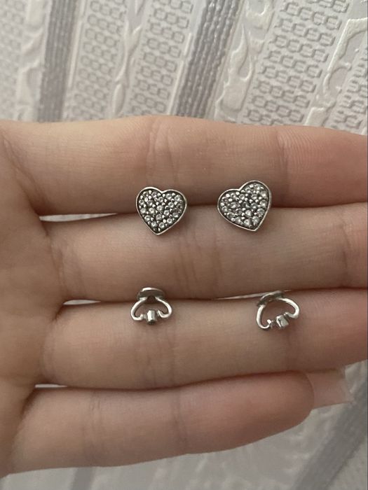 Срібні сережки сердечка