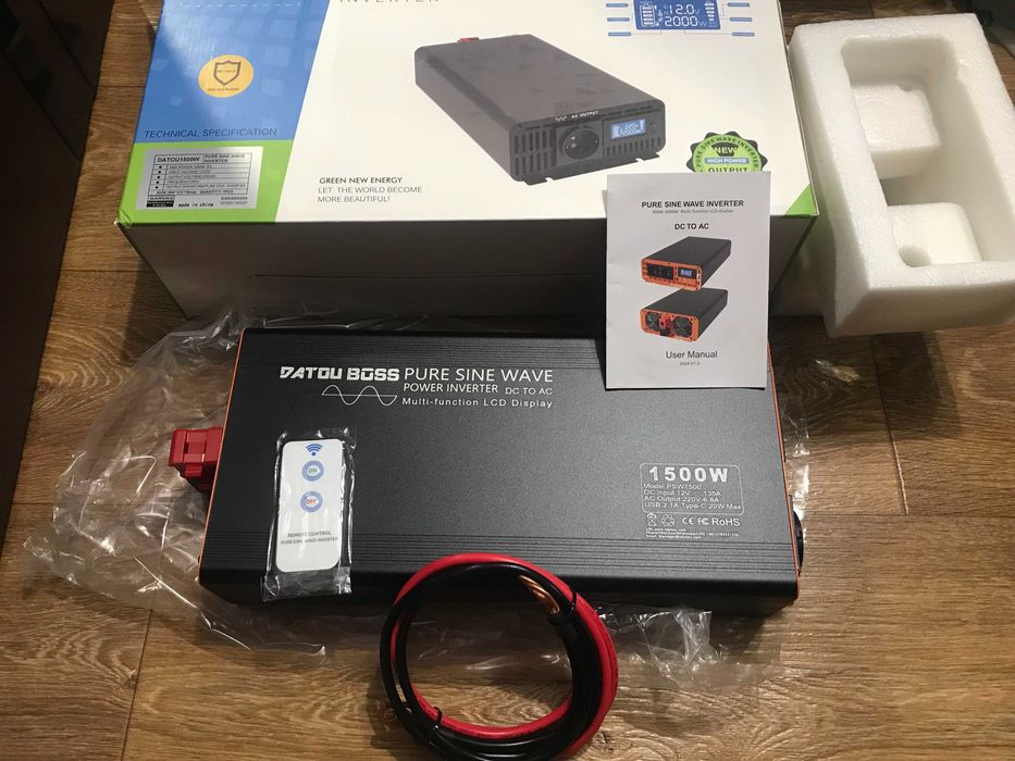 Инвертор DATOUBOSS 12V-220V 1500W на 3000W, Чистий синус