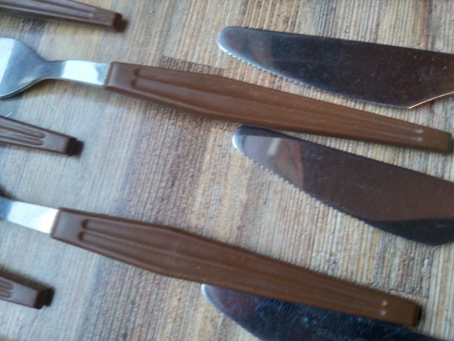 Komplet sztućców Gerlach bakelit 23 sztuki Prl