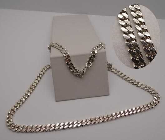 Srebrny masywny łańcuszek pancerka 51 cm. 6,7 mm.