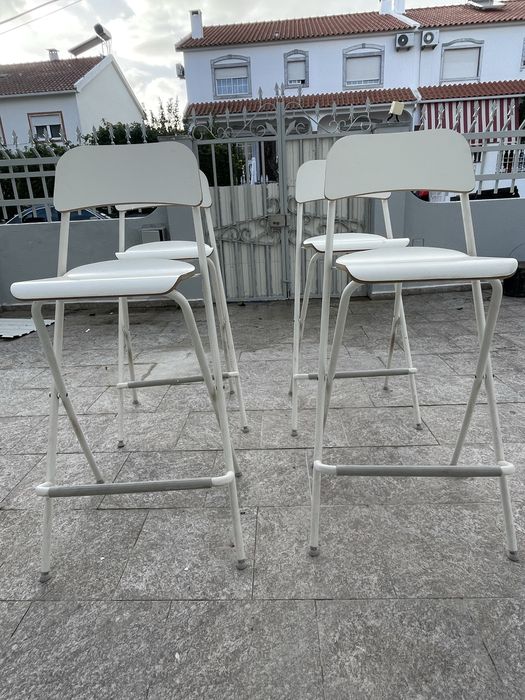Cadeiras altas brancas – conjunto de 4