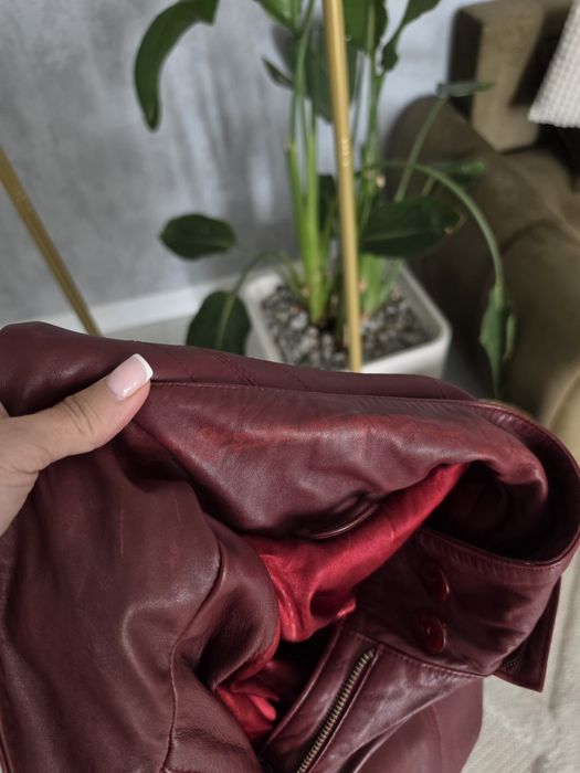 Kurtka burgundowa skóra naturalna XL damska
