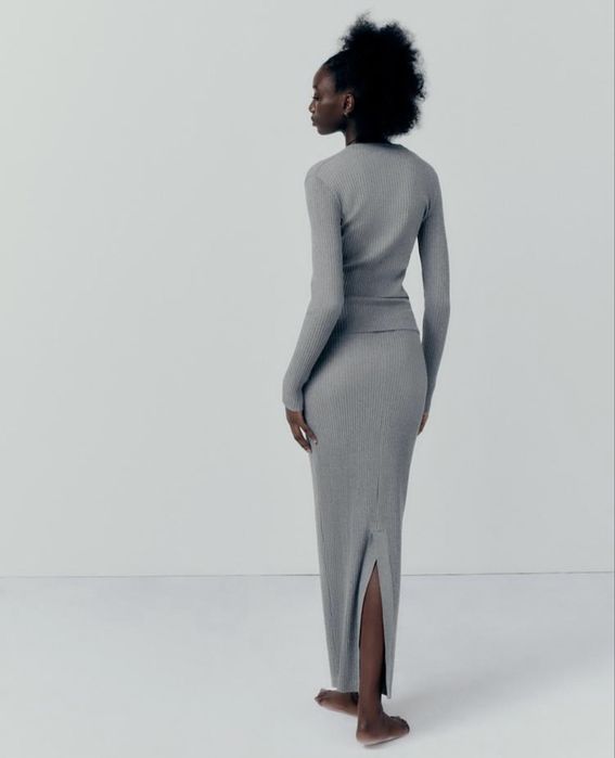 Жіночий костюм кофта і спідниця в рубчик zara