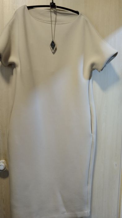 Платье стрейч плотный,горчичное XL р.