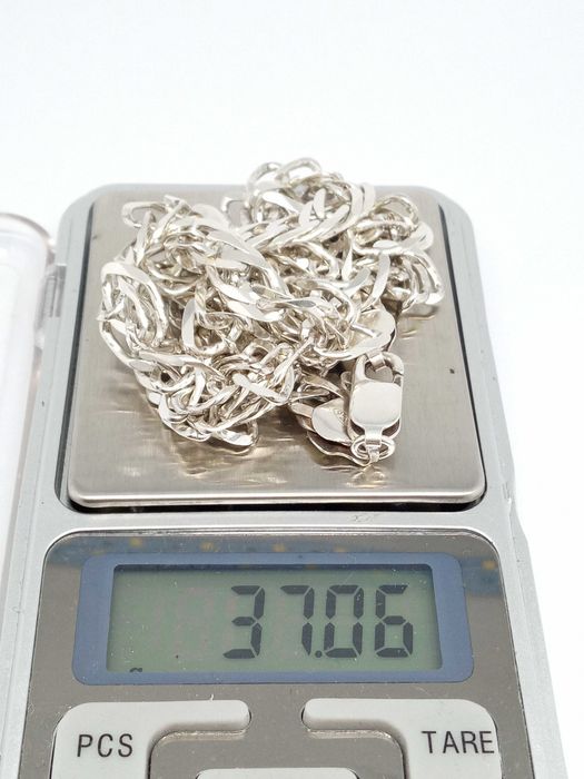 Lombardowski. Srebrny łańcuszek pr.925 60,5cm 37,06g BDB stan