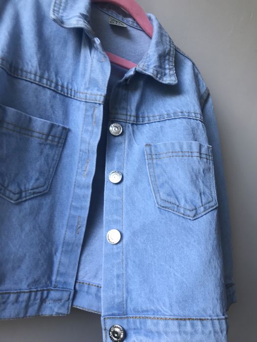 Zara 104 110 Disney Minnie Daisy kurtka katana jeansowa pudełkowy krój