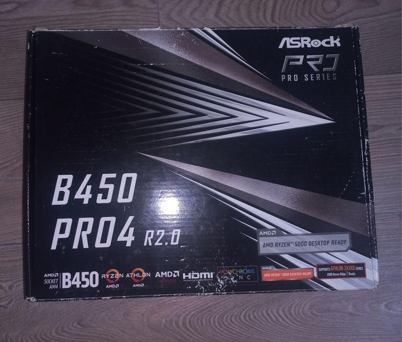 Материнська плата ASRock B450 Pro4 R2.0 (sAM4, AMD B450, PCI-Ex16) НЕ РОБОЧА / під ремонт