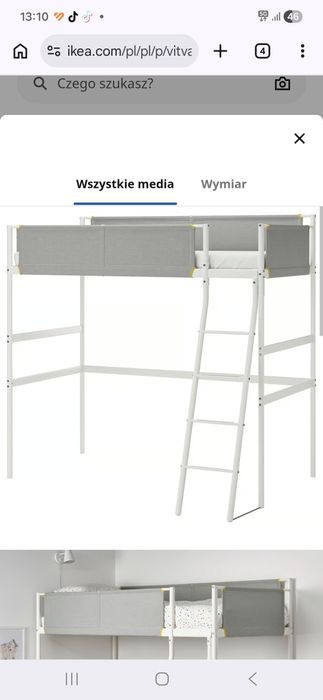 Antresola VITVAL ikea + Materac