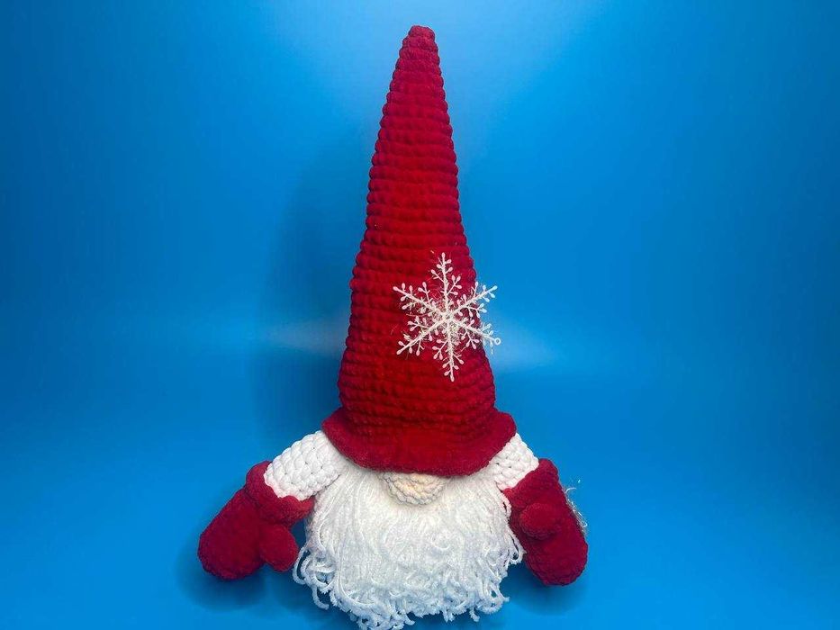 В'язаний великий шведський плюшевий гном ручної роботи, новий рік