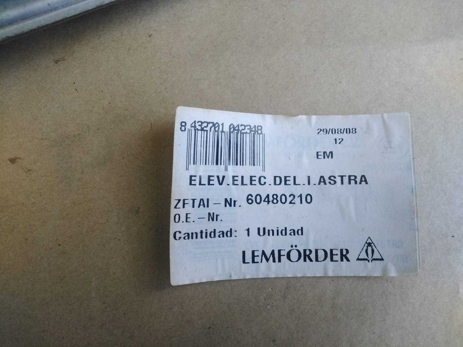 Elevador Elétrico NOVO Opel Astra F 2P de 1991 a 1996 Frente Esquerdo