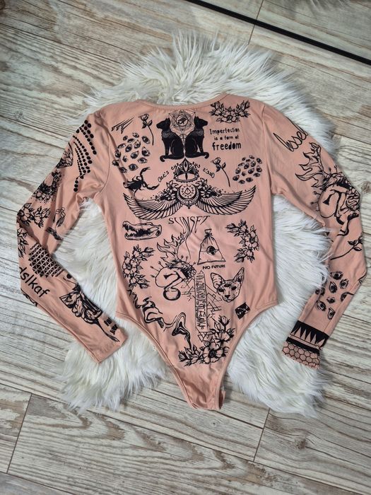 Боди женское с имитацией тату