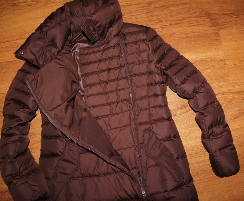 Ciepła kurtka puchowa pierze płaszcz S M 36-38 damska