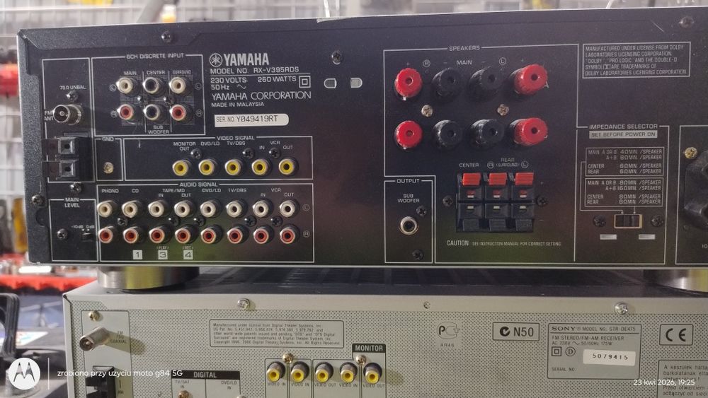 Zmacniacz, Yamaha,Sony,głośniki.