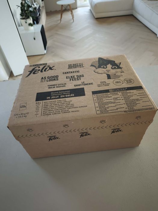 Mokra karma dla kota Purina Felix, 120 saszetek. Mix smaków w galarecie.