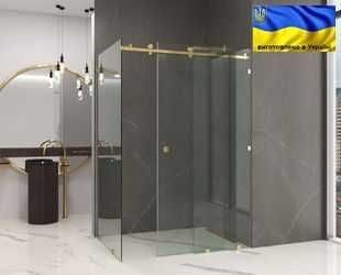Душевая кабина. Перегородка из стекла. Шторки на ванну из стекла.
