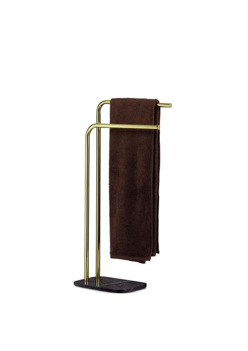 Stojak wieszak na ręcznik złoty marmur