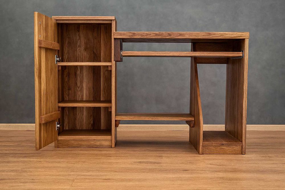 Biurko Dębowe, 100% Lite Drewno Dąb.