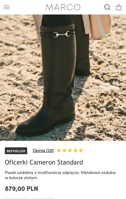 Marco kozaki Oficerki Cameron Standard czarne 39