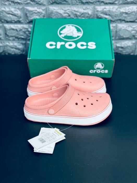 Кроксы персиковые яркий кроксы на жаркие дни женские крокс crocs bayaband мягкие дышащие кроксы идеальные на каждый день женски крокс