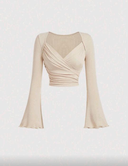 Top Damasco de Manga Comprida