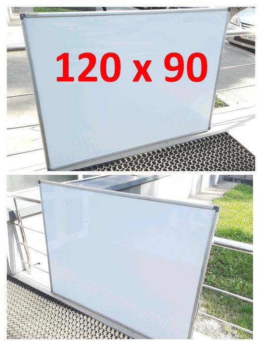 Белая настенная маркерно-магнитная доска для рисования  120 х 90