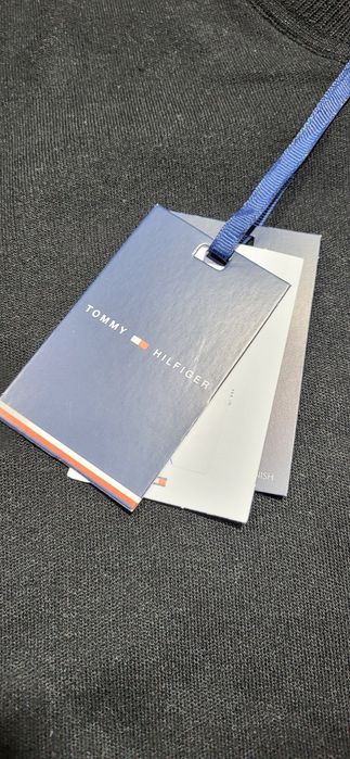 Czarny sweter męski bawełna premium logo th L