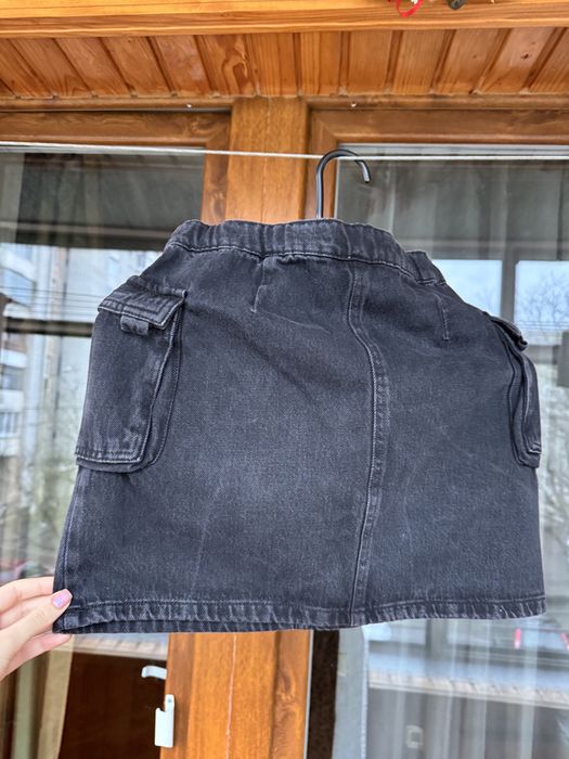 Спідниця джинсова сірого кольору міні спідниця