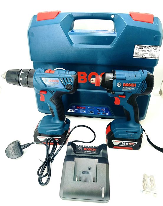 Zestaw bosch 18v professional 2x4ah gsb 18v-21 gdx 18v-180