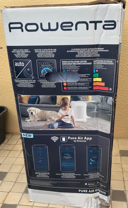Purificador ROWENTA Pure Air Genius- novo, 3 anos de garantia