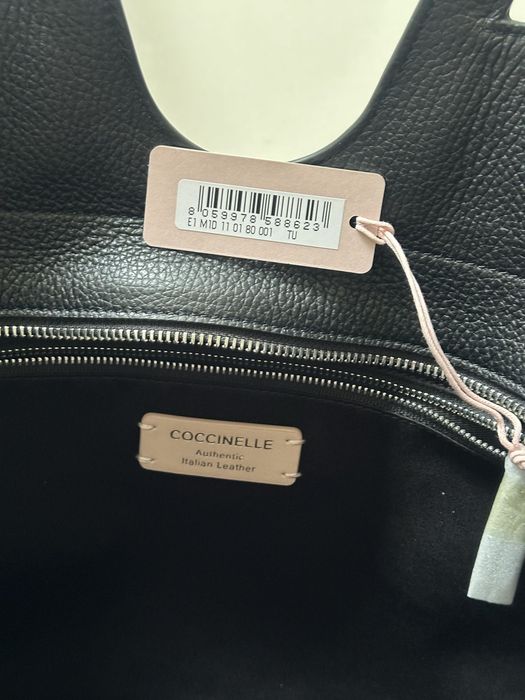 Torebka COCCINELLE Faboula czarna skórzana nowa z metką shopperka