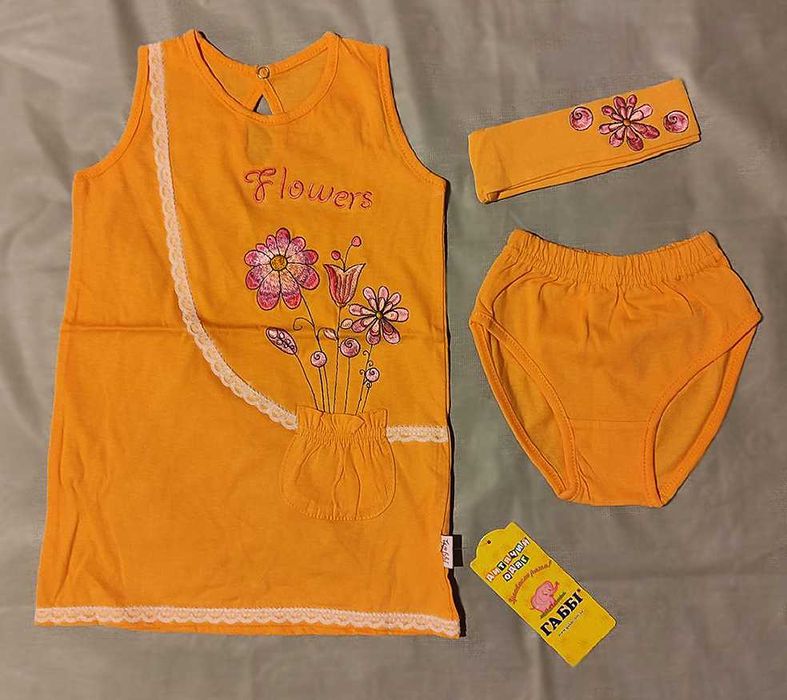 Комплект, набор для девочки. Р.92. Платье, трусы, ободок от ТМ Габбі