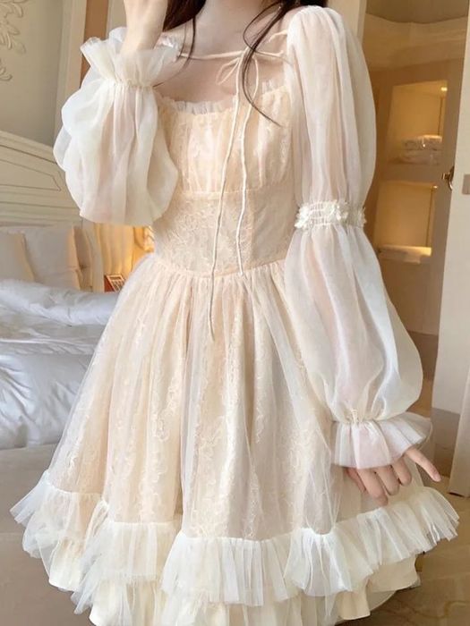 Urocza, japońska, letnia sukienka Lolita Harajuku Kawaii. Rozmiar S.