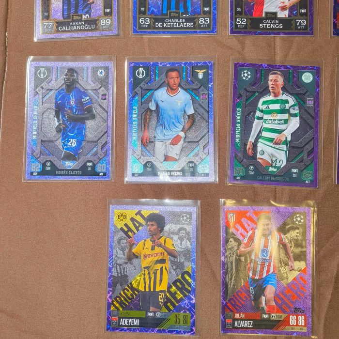 14 Cartas Paralelas Roxas Topps Match Attax Extra