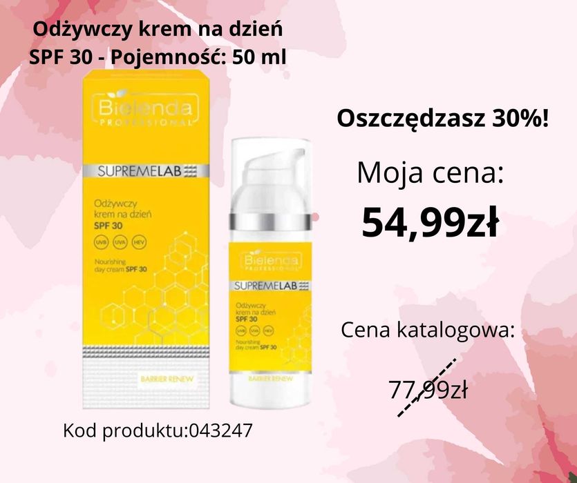 Odżywczy krem dzień SPF 30-50 ml Bielenda professional