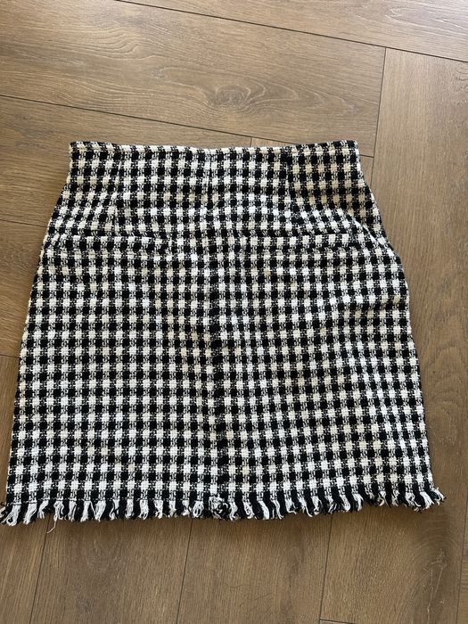 Spodniczka mini krata kratka tweed tweedowa krotka pepitka