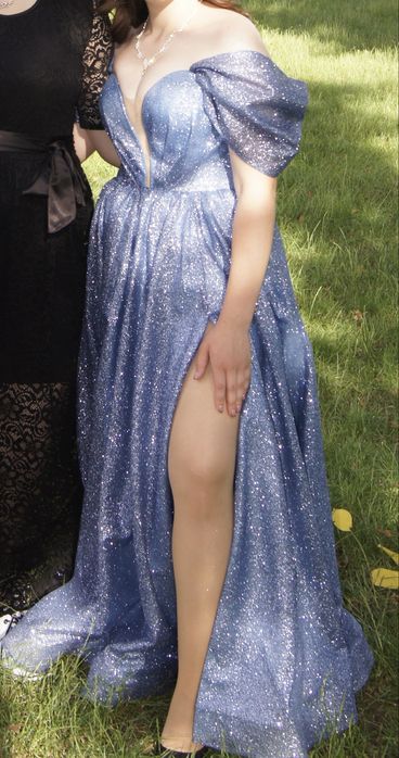 Вечірня блискуча сукня, одягнена 1 раз, 46 розмір