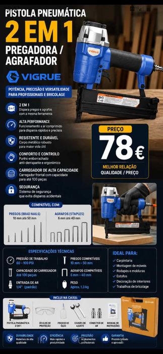 Pistola pneumática 78€. Oportunidade