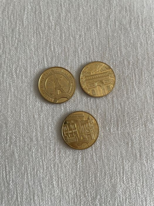Conjunto moedas Paris torre Eiffel
