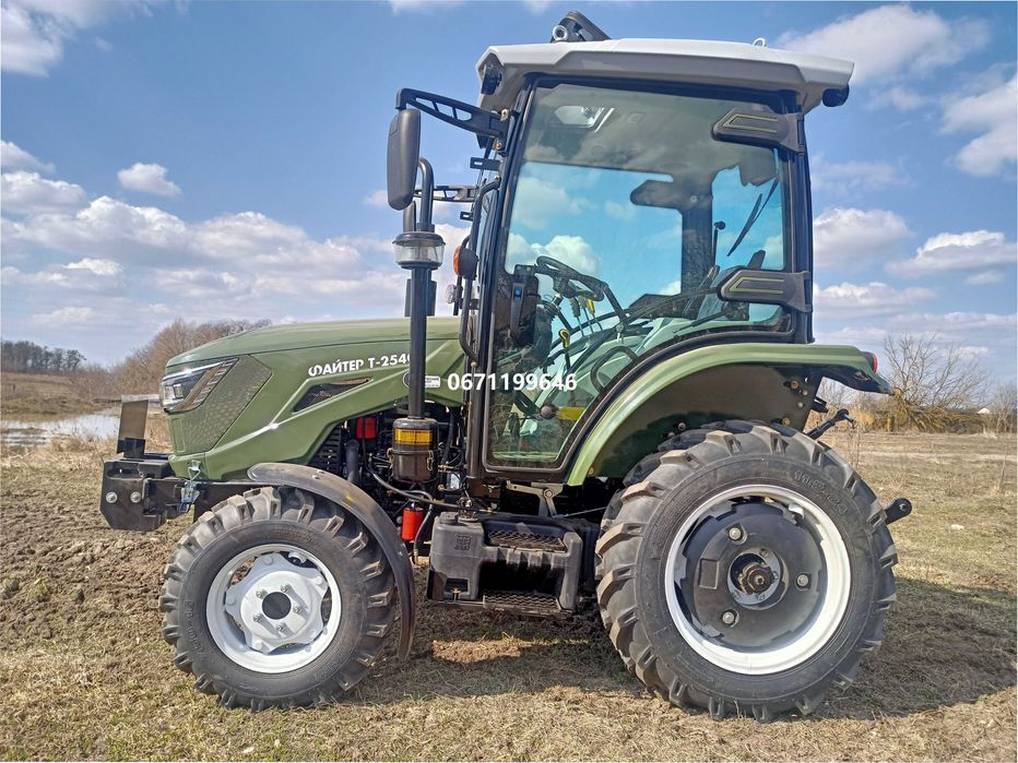 Мінітрактор Файтер Т-254С Примусова гідравліка Рівна підлога Посилена КПП доставка безкоштовна під ваш двір гарантія сервіс є кредитування