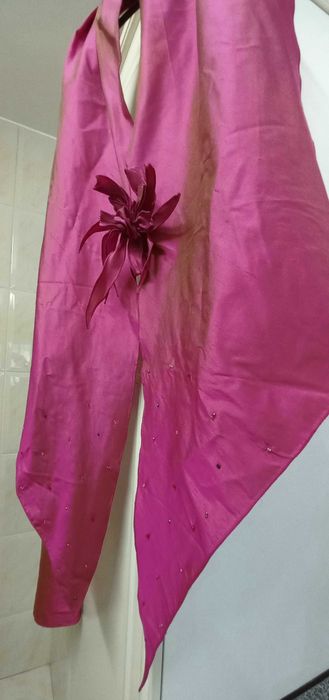 Vestido cerimónia, seda pura , tamanho S