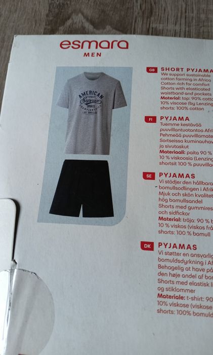 Piżama męska z krótkim rękawem szara L 52/54 Esmara Men